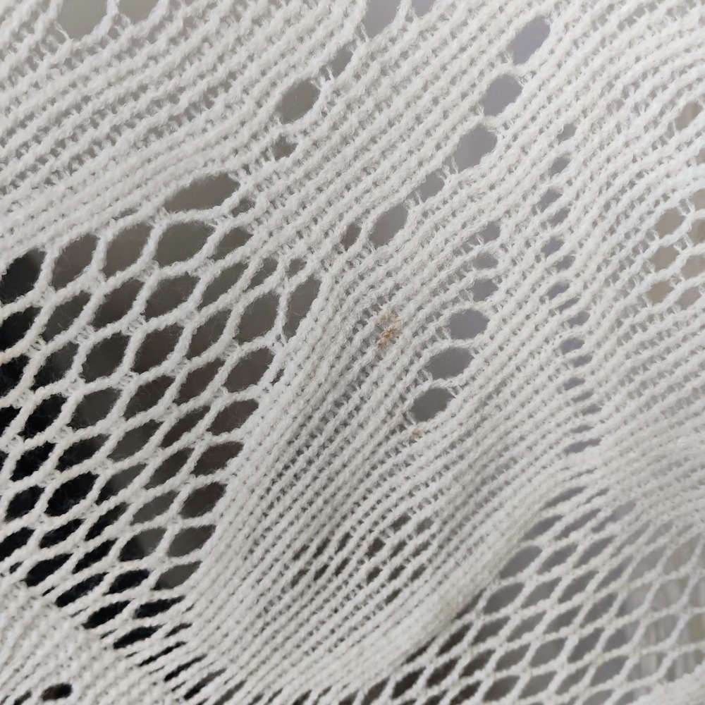 Vintage Butterfly Crochet Knit Shawl Womens One Size Ivory Boho Fairy Grannycore - Picture 5 of 11